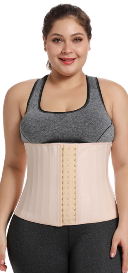 Waist Trainer 25 Steel Boned Breathable Latex - Black
