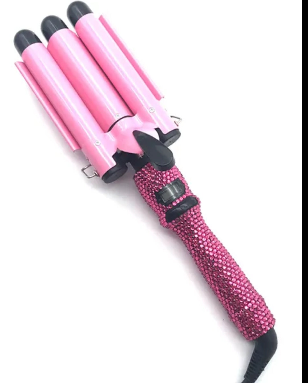 Rhinestone Rhinestone Ceramic Tripple Barrel Hair Iron